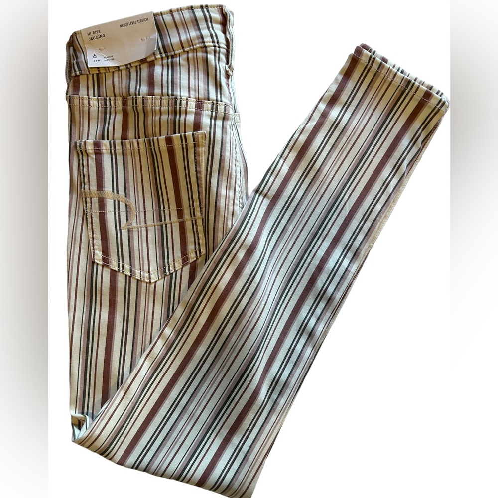 American Eagle, Women’s Hi Rise Striped Jeggings, Next Level Stretch, US Size 28